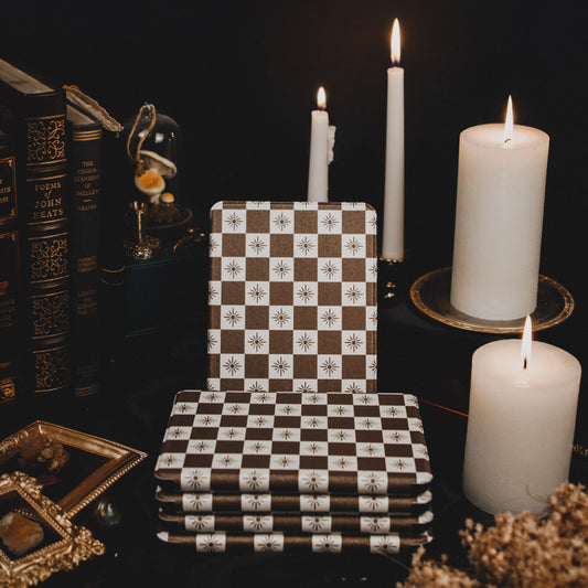 starborn brown checkered Kindle case stack - stylish e-reader cover